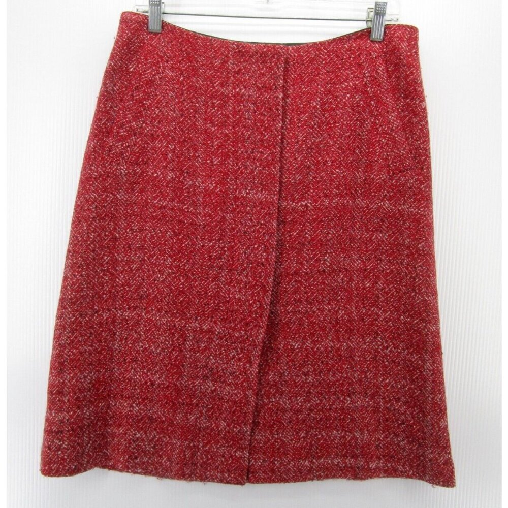 Escada Skirt 12 Wrap A-Line Full Zip Virgin Wool Blend Knit Career 42 - Picture 1 of 8